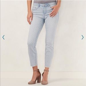 LC Lauren Conrad Polka Dot Skinny Jeans